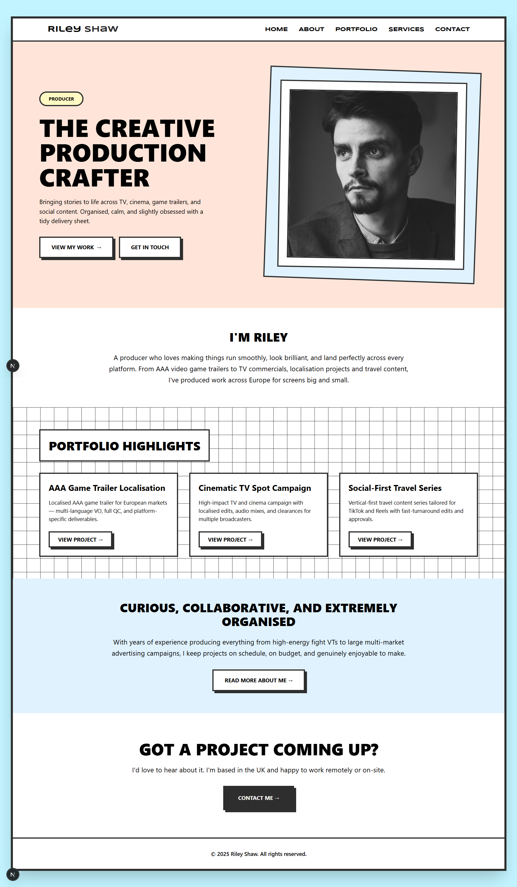 Tv Producer portfolio website