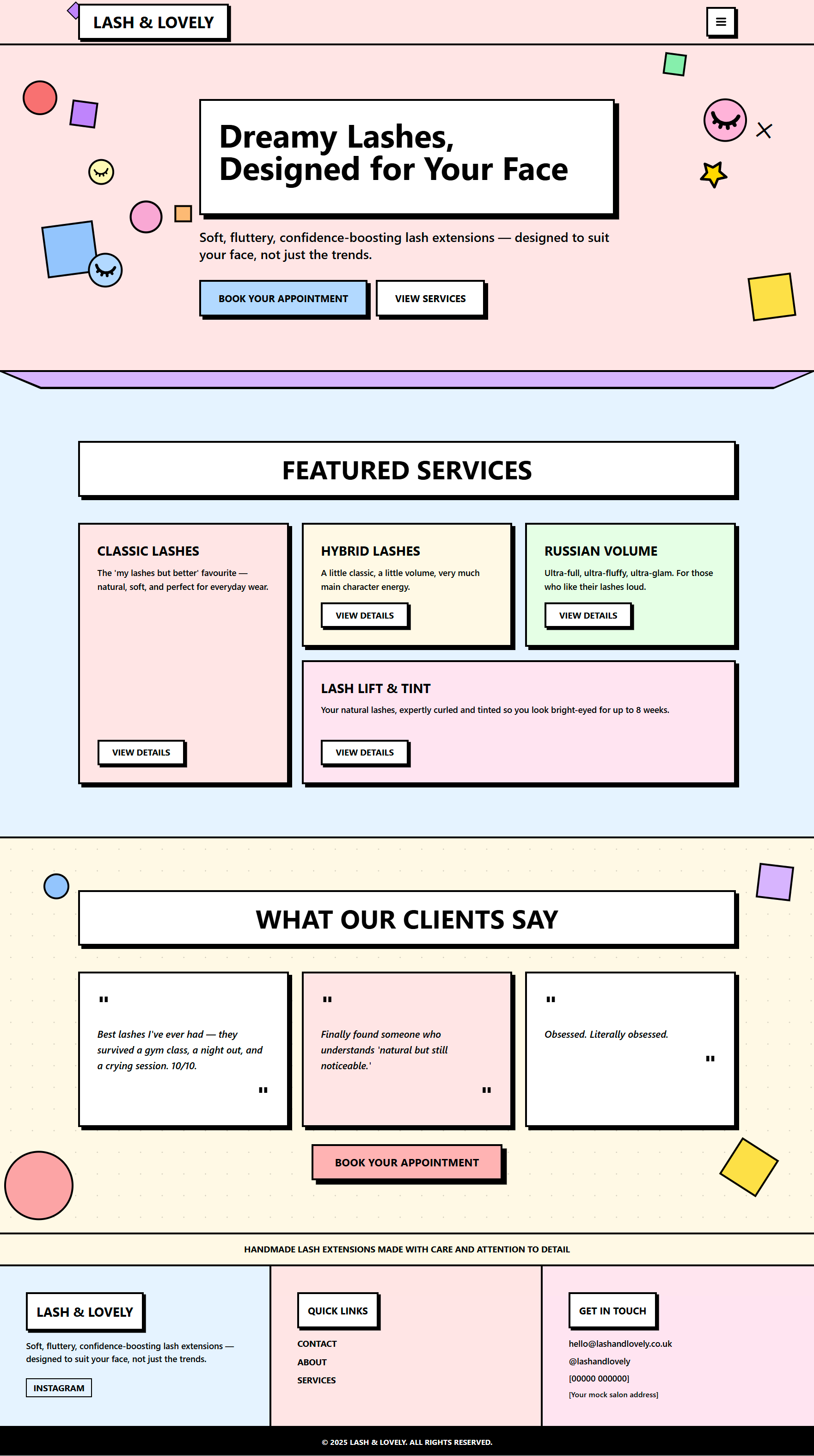 Lash & Lovely - Eyelash Website